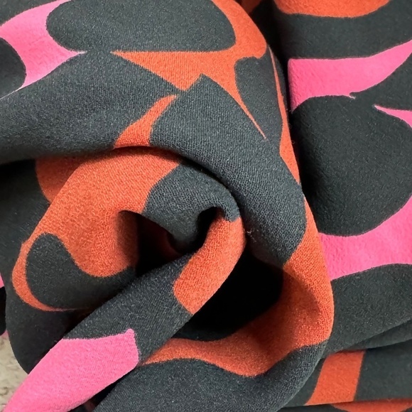 Ann Taylor Plus Size Shift Dress Sleeveless Retro Print Black Bright Pink Sz 16 - Picture 14 of 16